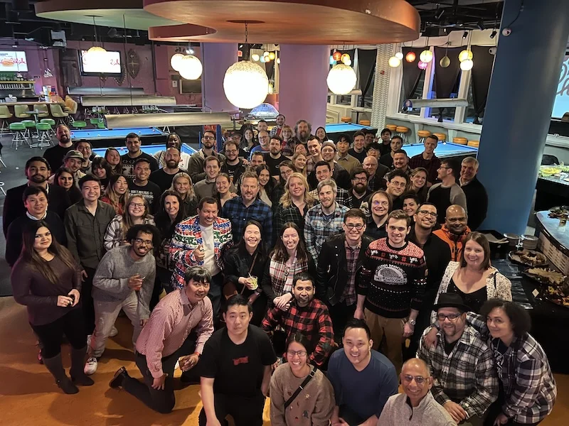 BridgePhase employees at aholiday party